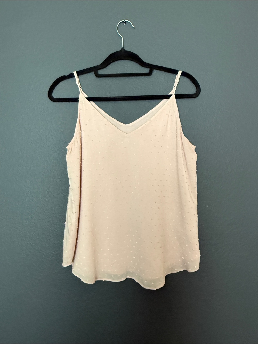 Express Cream V-Neck Textured Dot Camisole